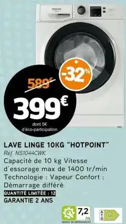 E.Leclerc Hotpoint - lave linge 10kg offre