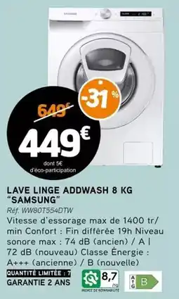 E.Leclerc Samsung - lave linge addwash 8 kg offre