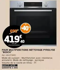 E.Leclerc Bosch - four multifonctions nettoyage pyrolyse offre