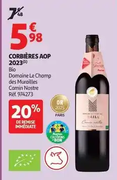 Auchan Supermarché Auchan - corbières aop 2023 offre