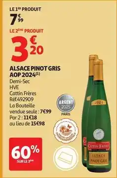 Auchan Supermarché Cattin - alsace pinot gris aop 2024 offre