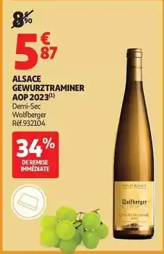 Auchan Supermarché Gewurztraminer - alsace aop 2023 offre