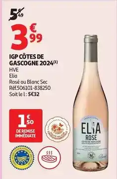 Auchan Supermarché Igp cotes de gascogne 2024 offre