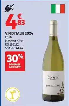 Auchan Supermarché Canti - vin d'italie 2024 offre