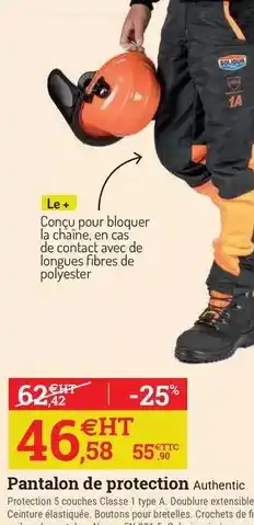 Espace emeraude Solidur - pantalon de protection offre