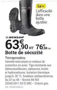 Espace emeraude Dunlop - botte de sécurité offre