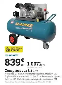 Espace emeraude Compresseur tri 27 v offre