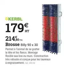 Espace emeraude Kerbl - brosse billy 90 x 30 offre