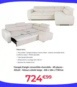 Cdiscount Facile - canapé d'angle convertible réversible offre