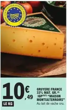 E.Leclerc Gruyere france 33% mat. gr offre