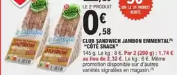 E.Leclerc Club sandwich jambon emmental offre