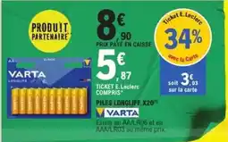 E.Leclerc Varta - ticheet e leclerc offre