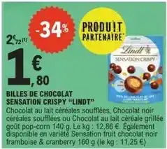E.Leclerc Lindt - billes de chocolat sensation crispy offre