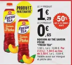 E.Leclerc Boisson au thé saveur pêche offre