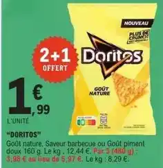 E.Leclerc Doritos - goût nature, saveur barbecue ou goût piment doux offre
