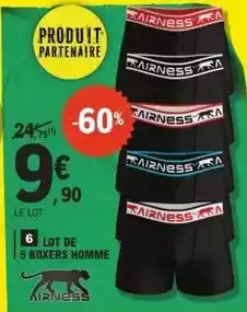 E.Leclerc Airness - lot de 5 boxers homme offre