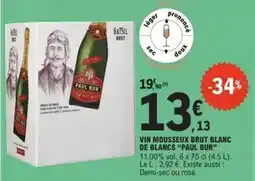 E.Leclerc Paul bur - vin mousseux brut blanc de blancs offre