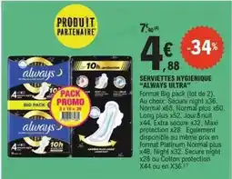 E.Leclerc Always - serviettes hygienique ultra offre