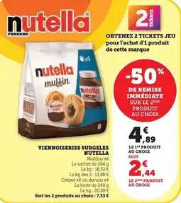 Hyper U Nutella - viennoiseries surgeles offre