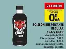 Supeco Boisson énergisante regular crazy tiger offre