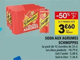 Supeco Soda aux agrumes schweppes offre