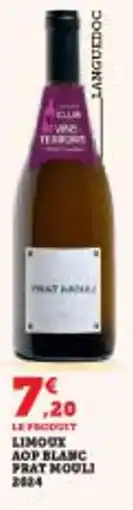 Super U Limoux aop blanc prat mouli 2024 offre