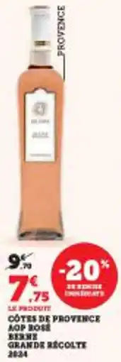 Super U Cotes de provence grande récolte 2024 offre
