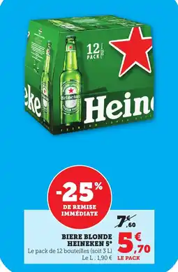 Maximarché Biere blonde heineken 5° offre