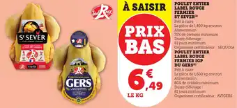 Maximarché Poulet entier label rouge fermier st sever offre