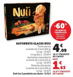 Maximarché Batonnets glaces nuii offre