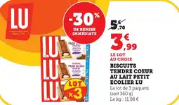 Maximarché Biscuits tendre coeur au lait petit ecolier lu offre