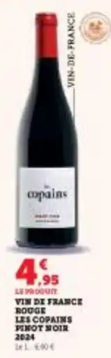 Super U Vin de france rouge les copains pinot noir 2024 offre