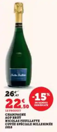 Super U Champagne aop brut nicolas feuillatte cover speciale millesimee 2018 offre