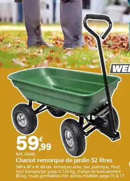 Provence Outillage WERKA PRO Chariot remorque de jardin offre