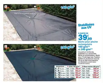 Provence Outillage Bâche pour piscine rectangulaire offre