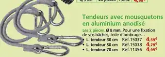 Provence Outillage Tendeurs avec mousquetons en aluminium anodisé offre