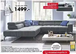 Möbel Martin Canape diangle tissu gaze offre
