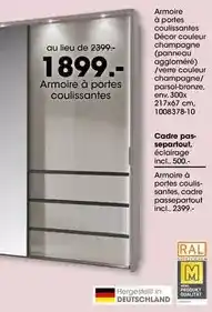Möbel Martin Armoire à portes oulissantes offre