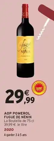 Intermarché Aop pomerol fugue de menin offre