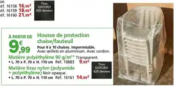 Provence Outillage Housse de protection chaise/fauteuil offre