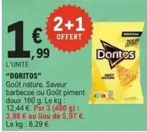 E.Leclerc Express Doritos - goût nature, saveur barbecue ou goût piment doux offre