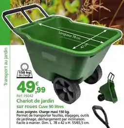 Provence Outillage Chariot de jardin sur roues Cuve offre