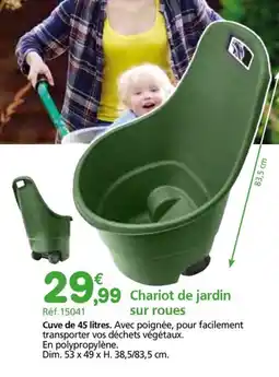 Provence Outillage Chariot de jardin sur roues offre