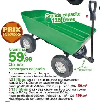 Provence Outillage Chariots remorques de jardin offre