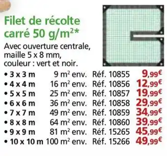 Provence Outillage Filet de récolte carré 50 g/m²* offre