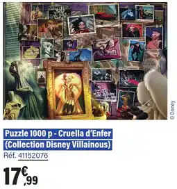 JouéClub Puzzle 1000 p cruella d'enfer collection disney villainous offre