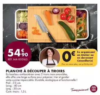 Guy Demarle Durable - planche à découper à tiroirs offre