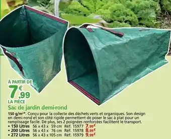 Provence Outillage WERKA PRO Sac de jardin demi-rond offre