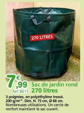Provence Outillage Sac de jardin rond offre