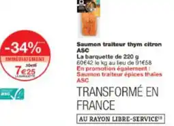 Monop' Saumon traiteur thym citron ASC offre